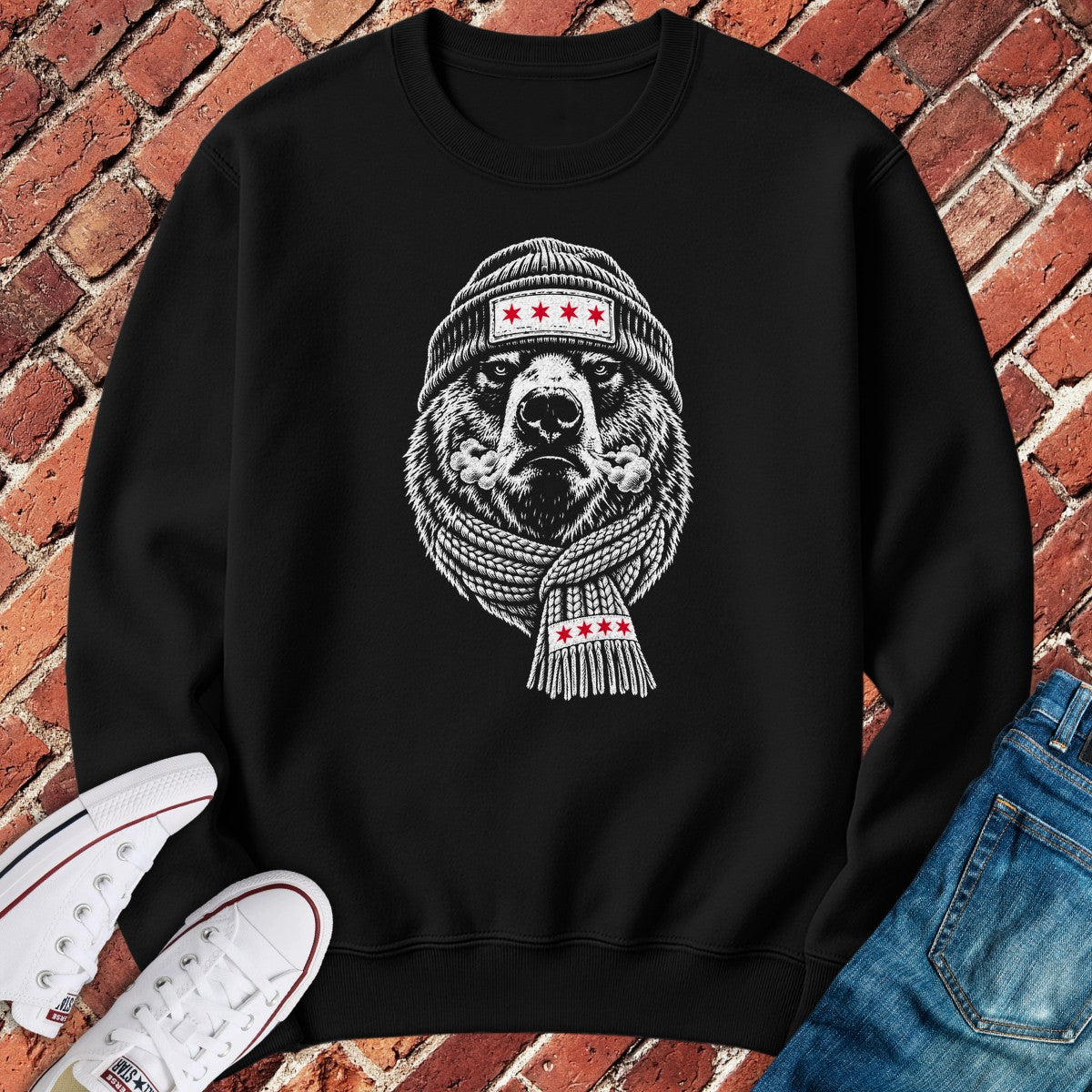 Windchill Bear Crewneck - Black