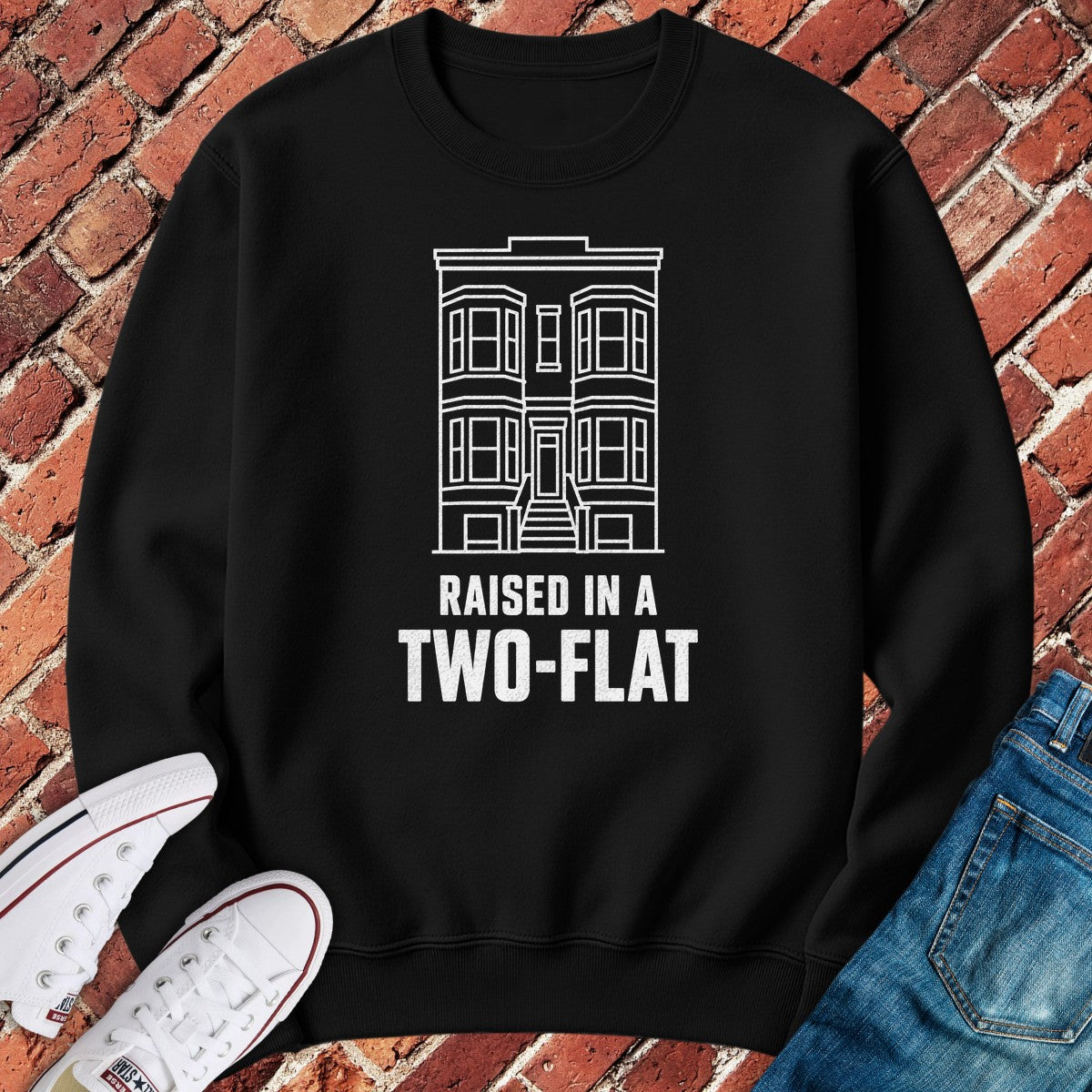 Two-Flat Kid Crewneck - Black