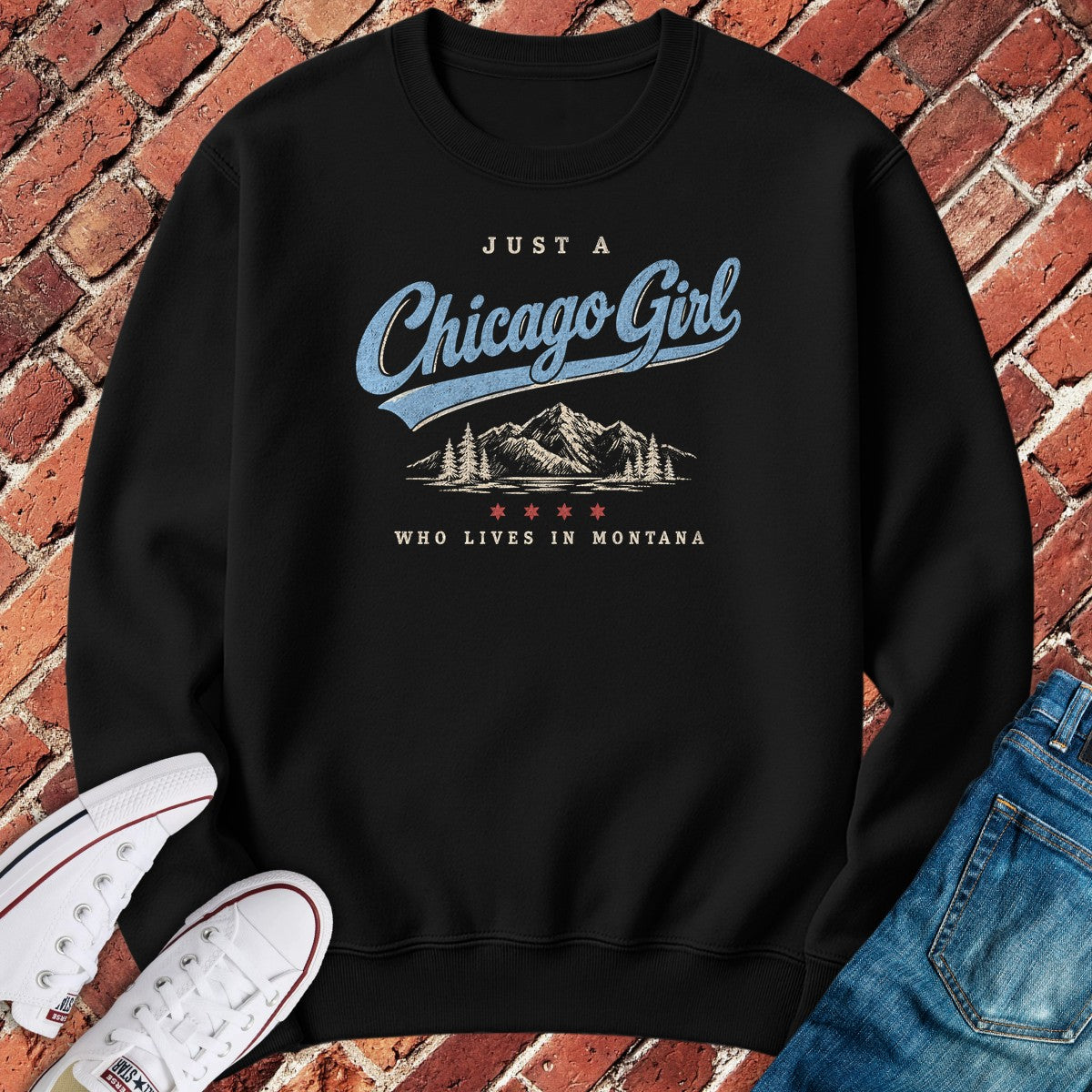 Montana Girl Crewneck - Black