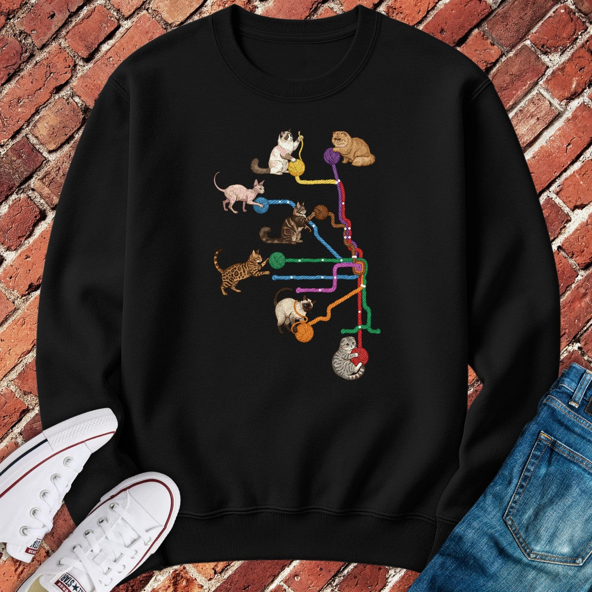 Yarn Cats Crewneck - Black