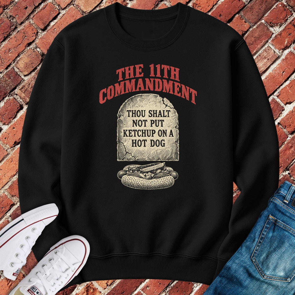 Eleventh Commandment Crewneck - Black