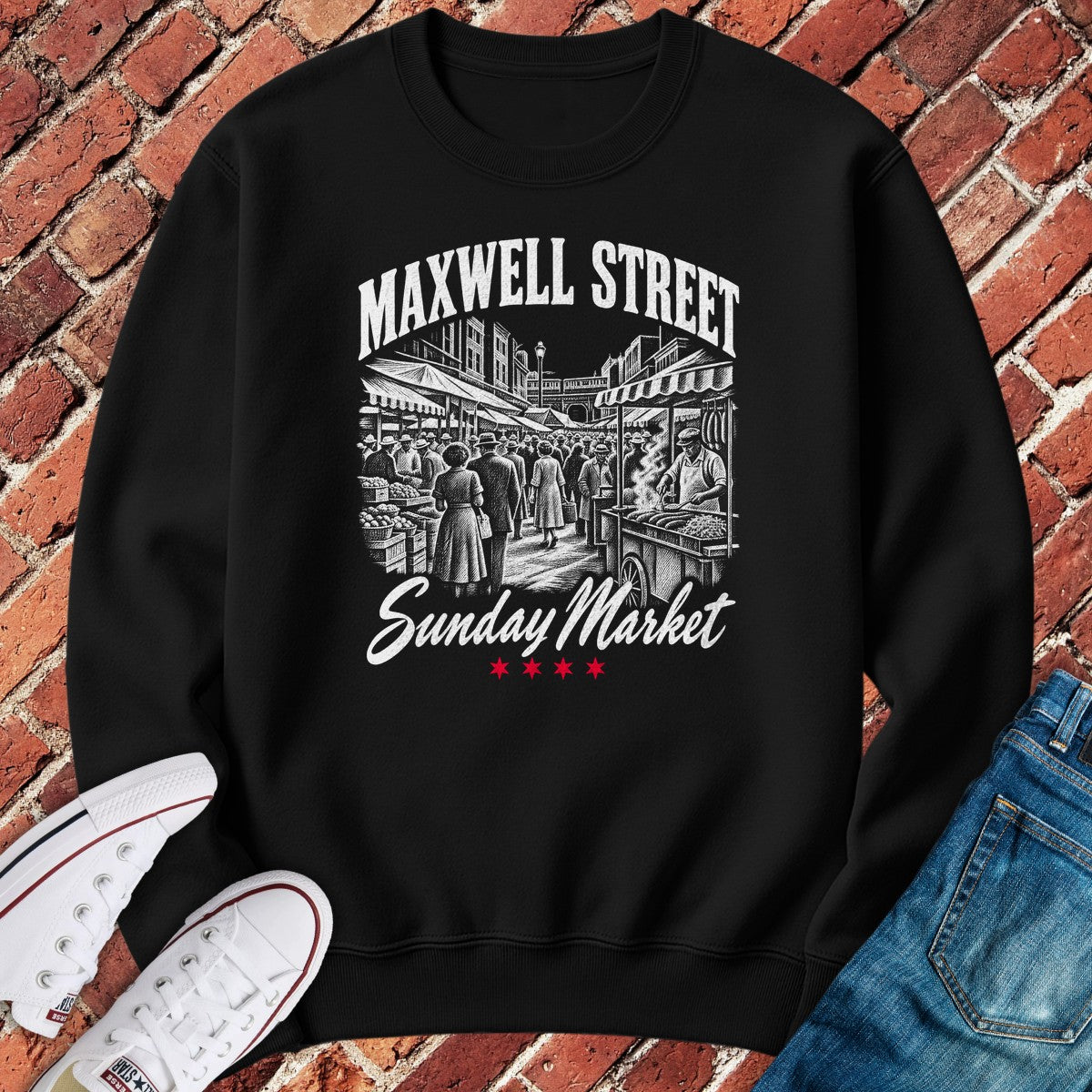 Maxwell Street Crewneck - Black