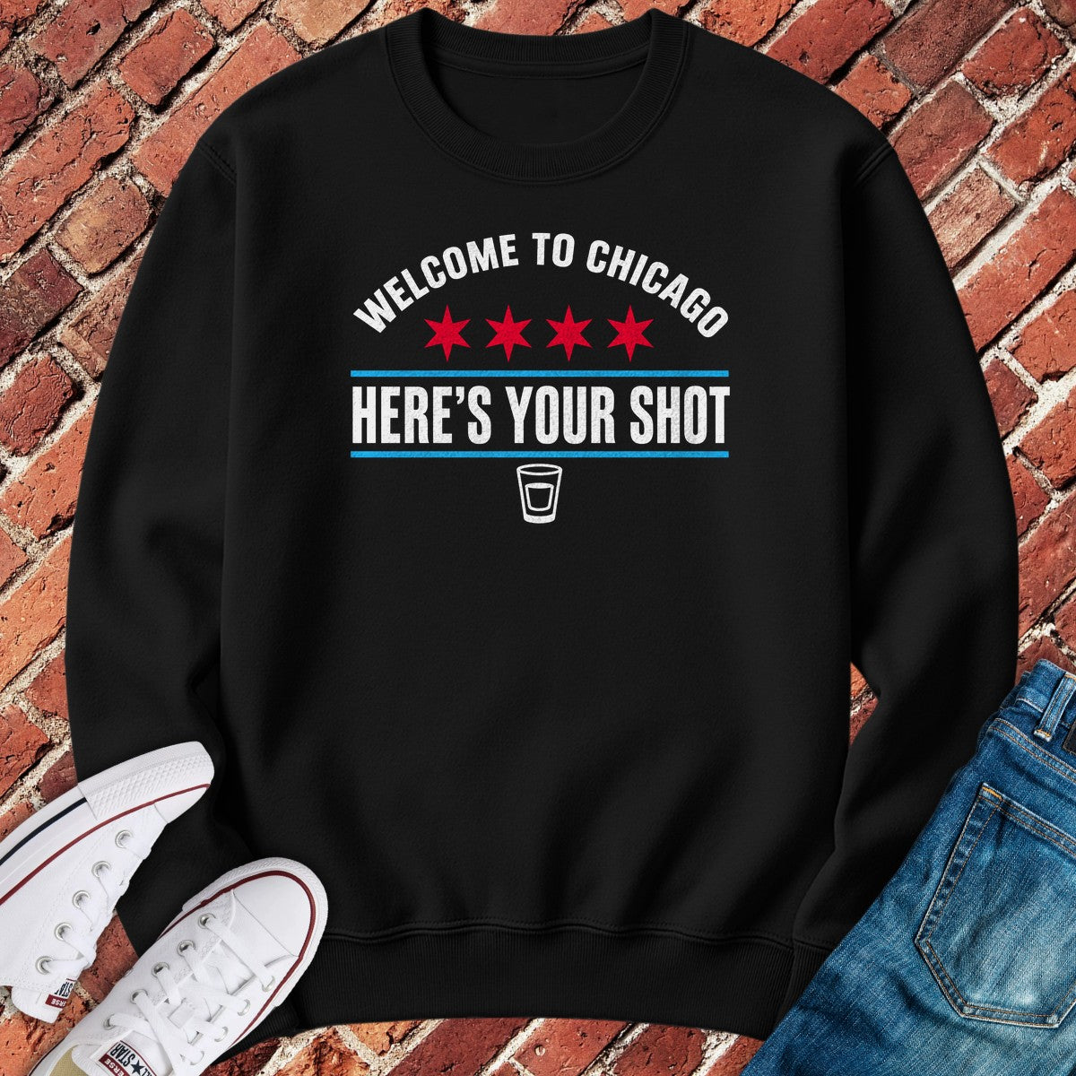 Welcome Shot Crewneck - Black