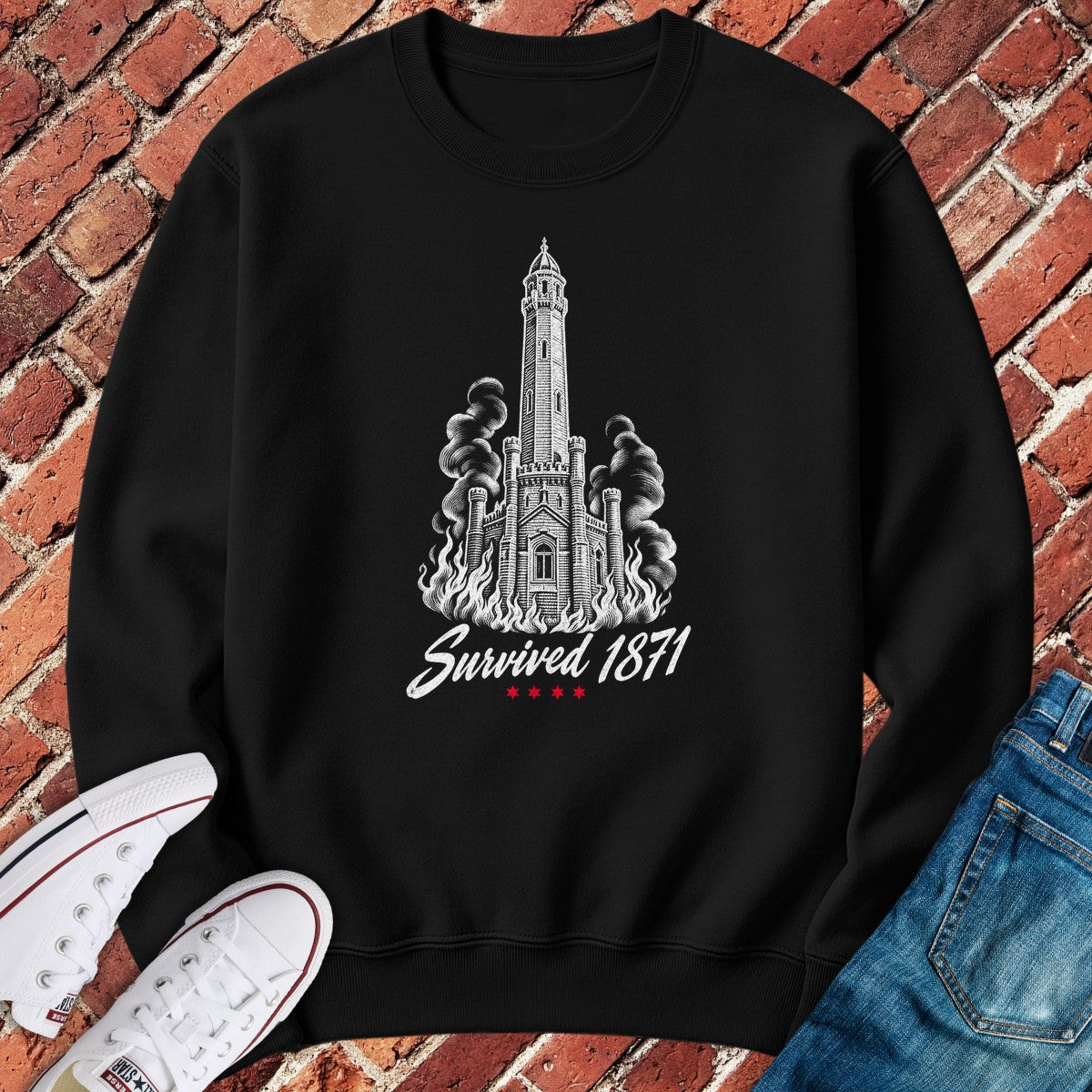 Survived 1871 Crewneck - Black