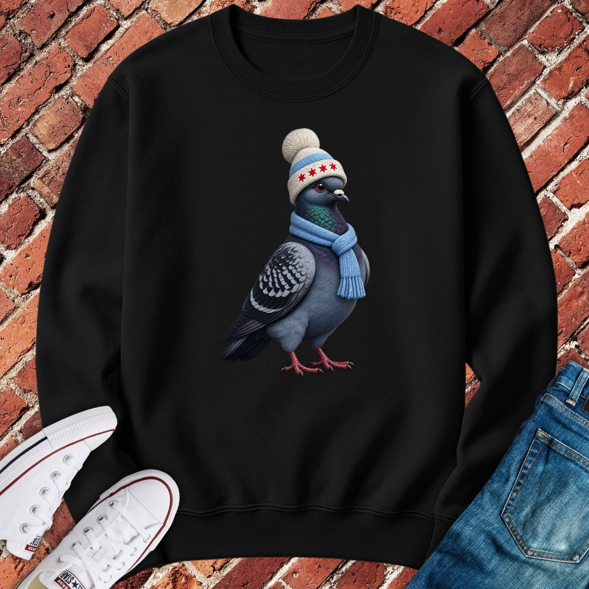 Winter Pigeon Crewneck - Black