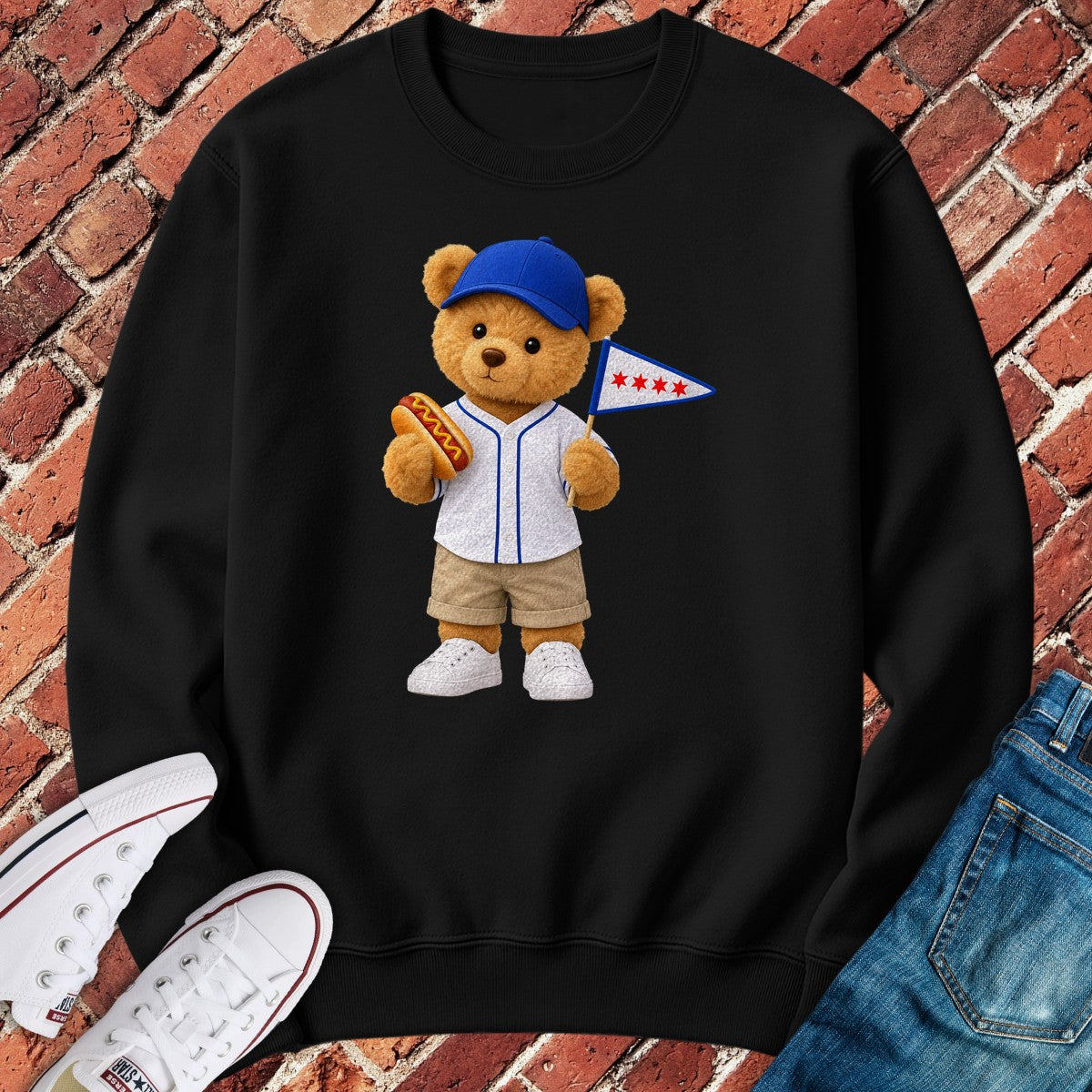 Ballpark Teddy Crewneck - Black
