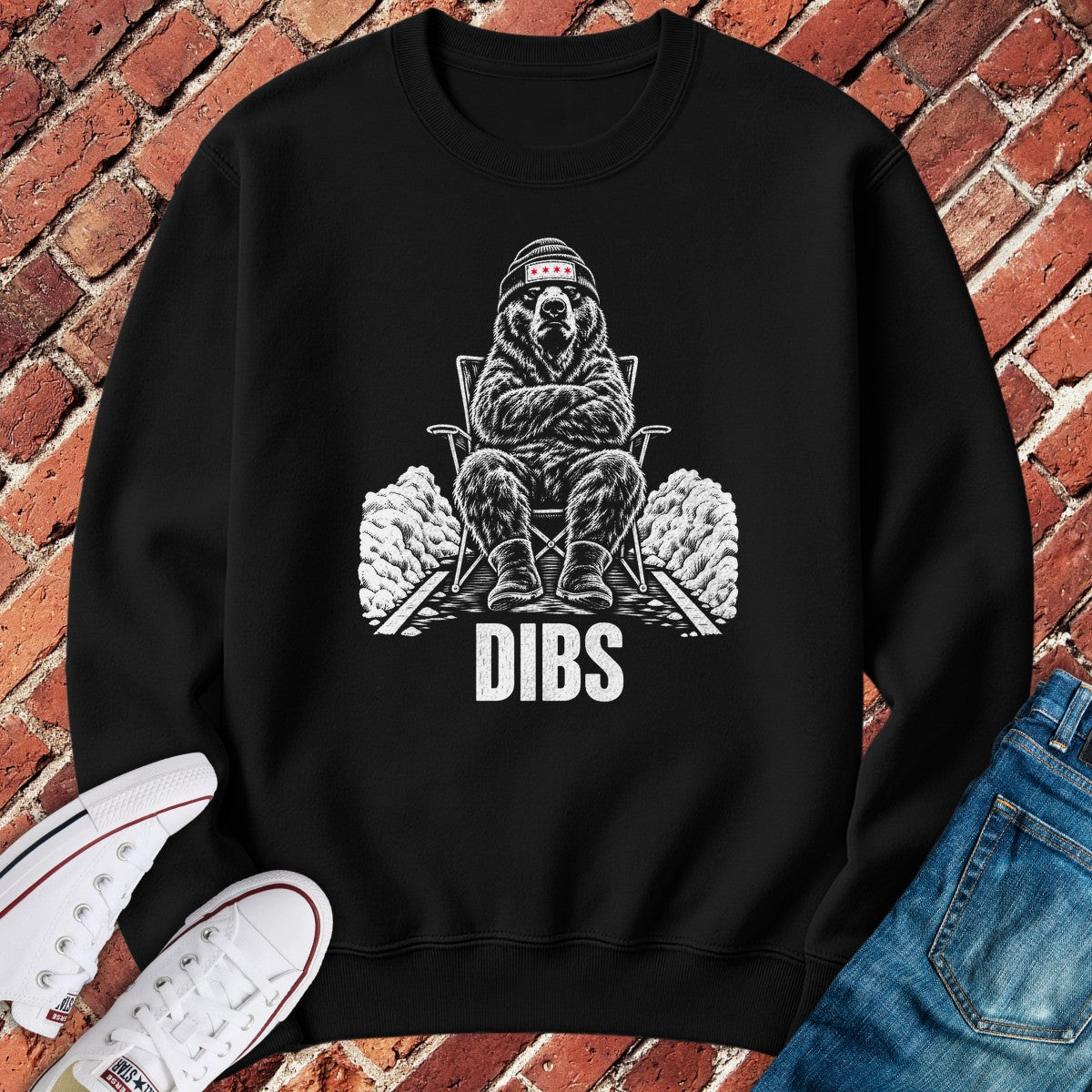 Dibs Bear Crewneck - Black