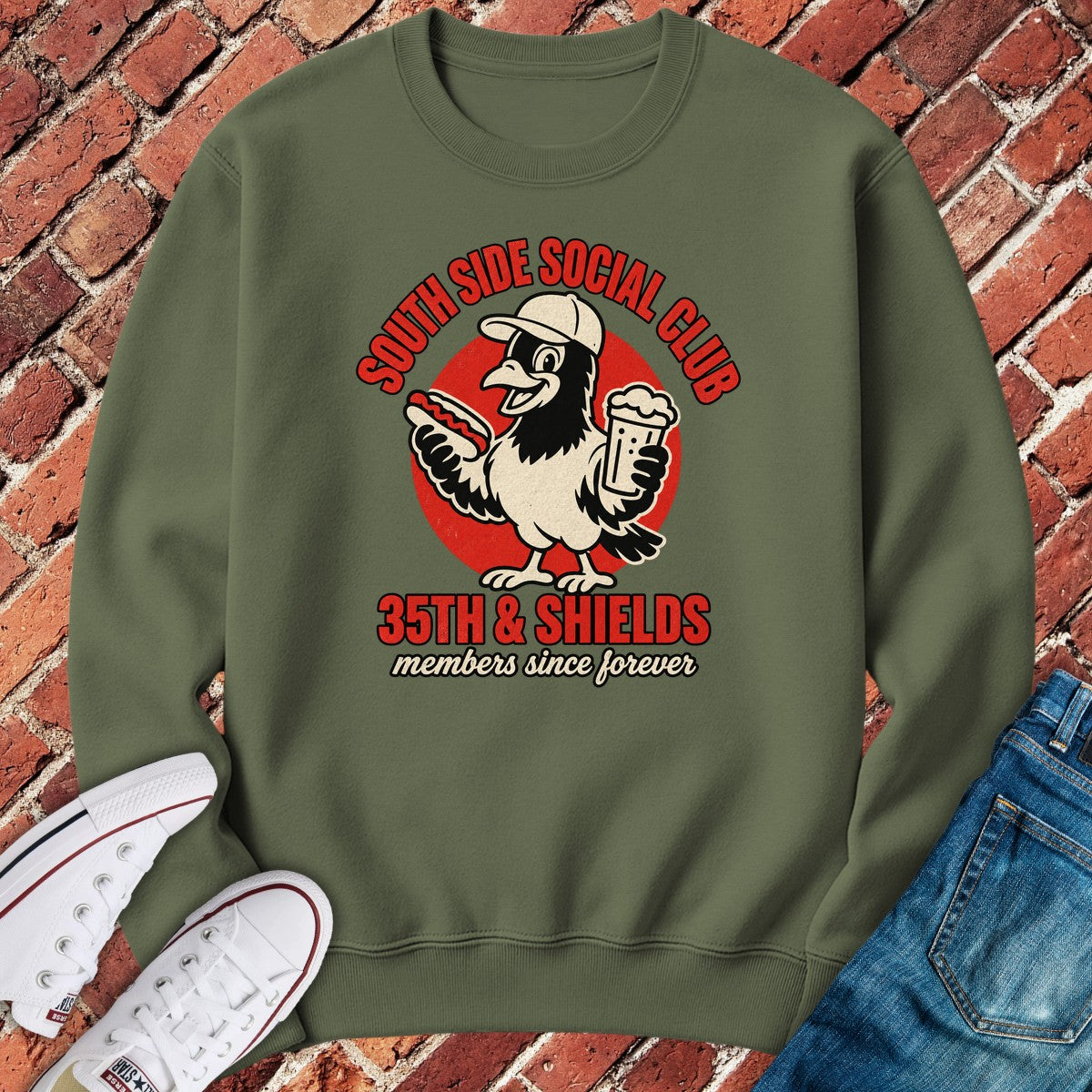 Shields Social Crewneck - Military Green