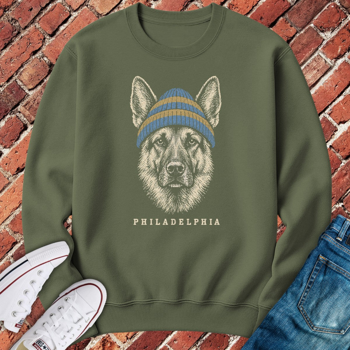 Philly Underdog Crewneck - Military Green