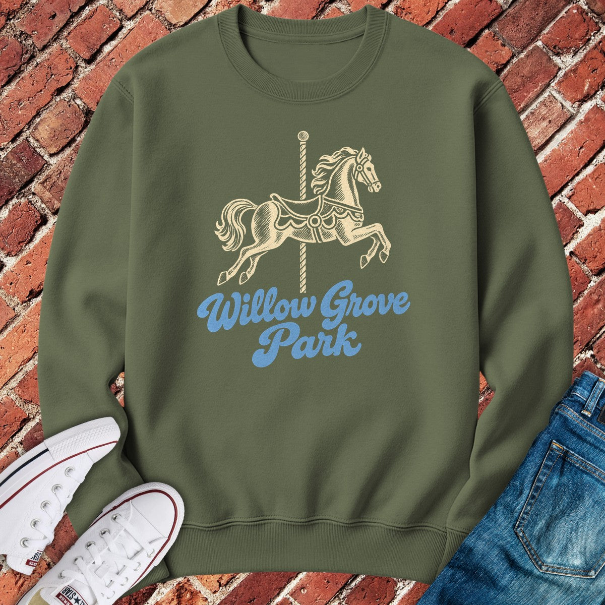 Willow Grove Crewneck - Military Green