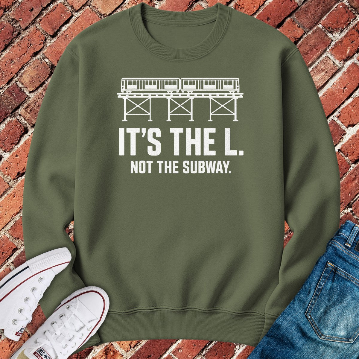 The L Crewneck - Military Green