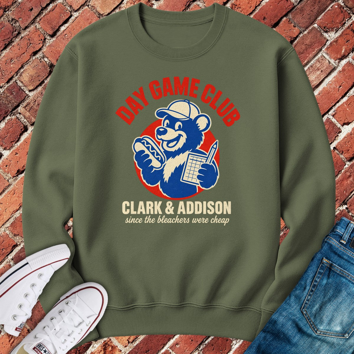 Day Game Crewneck - Military Green