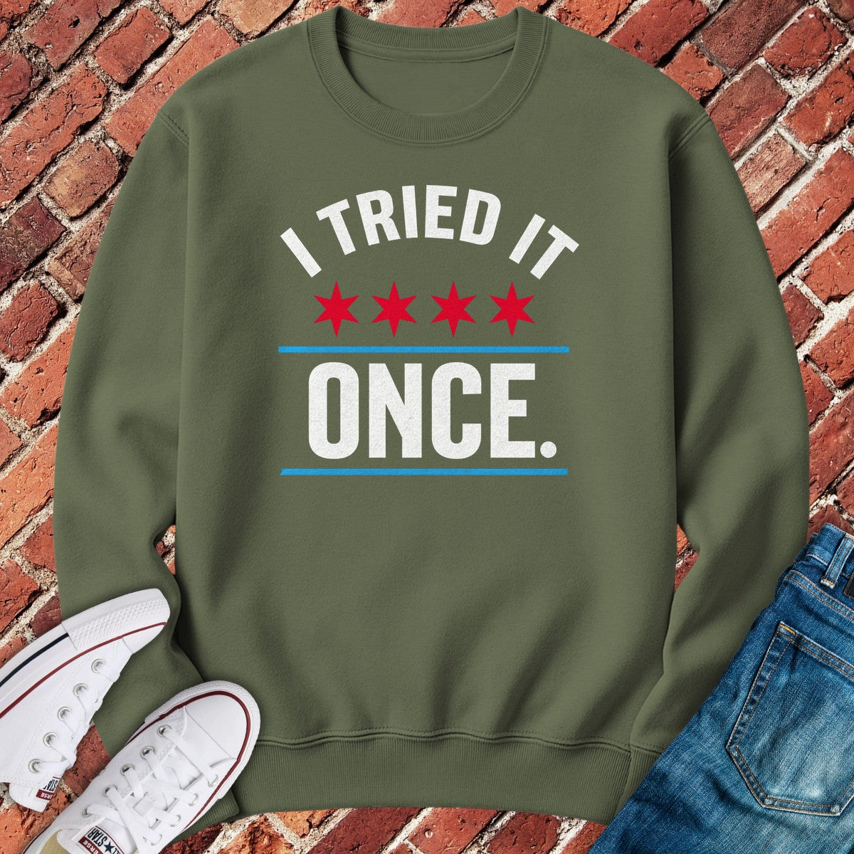 Tried Once Crewneck - Military Green