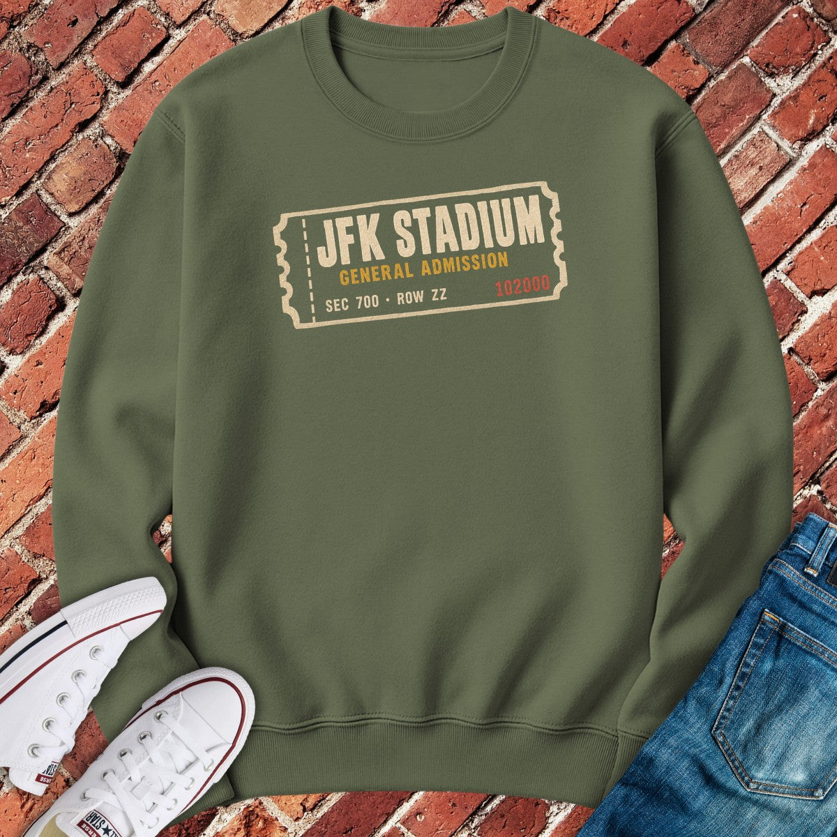Kennedy Stadium Crewneck - Military Green
