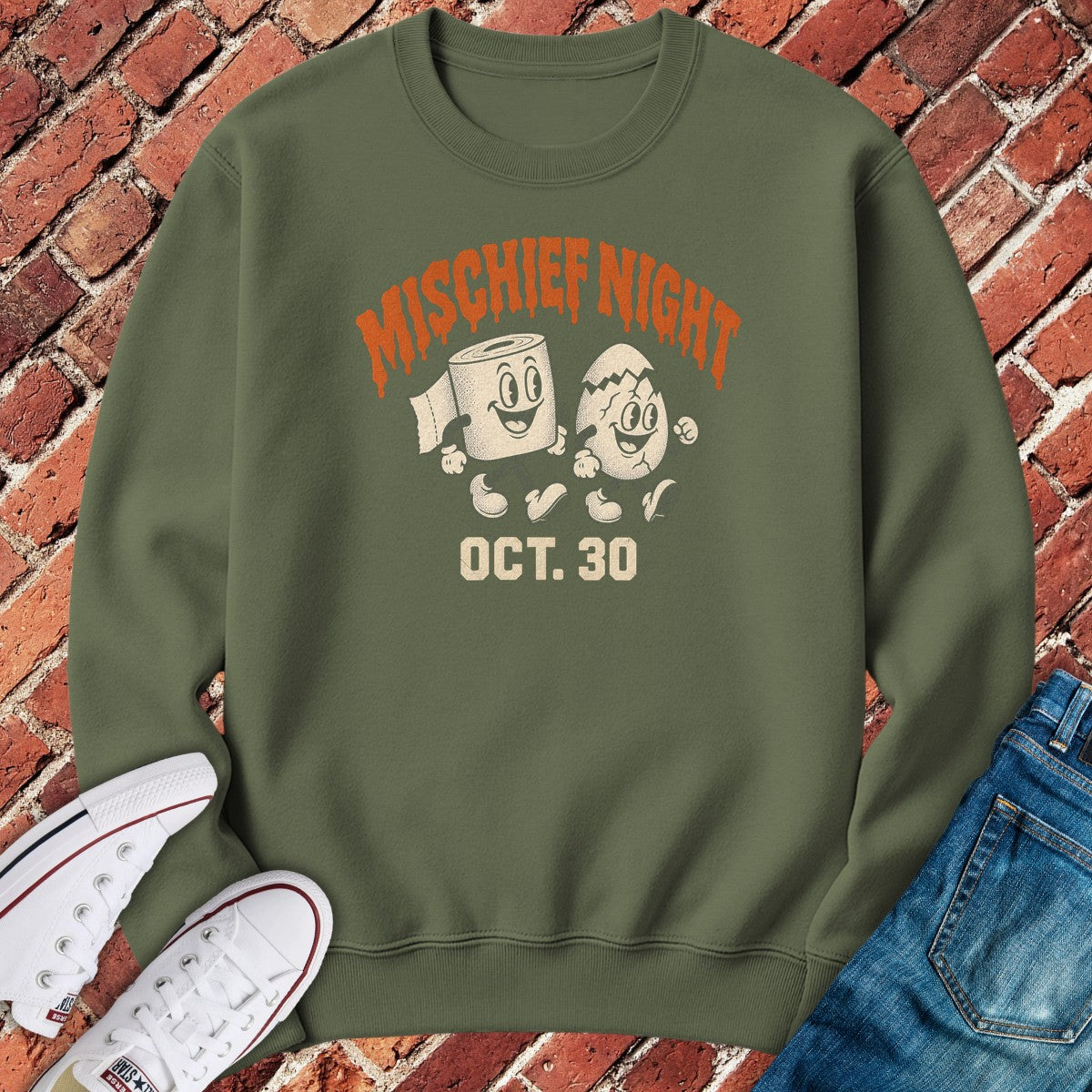 Mischief Night Crewneck - Military Green