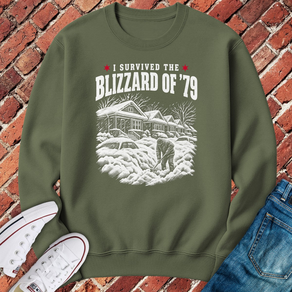 Blizzard 1979 Crewneck - Military Green