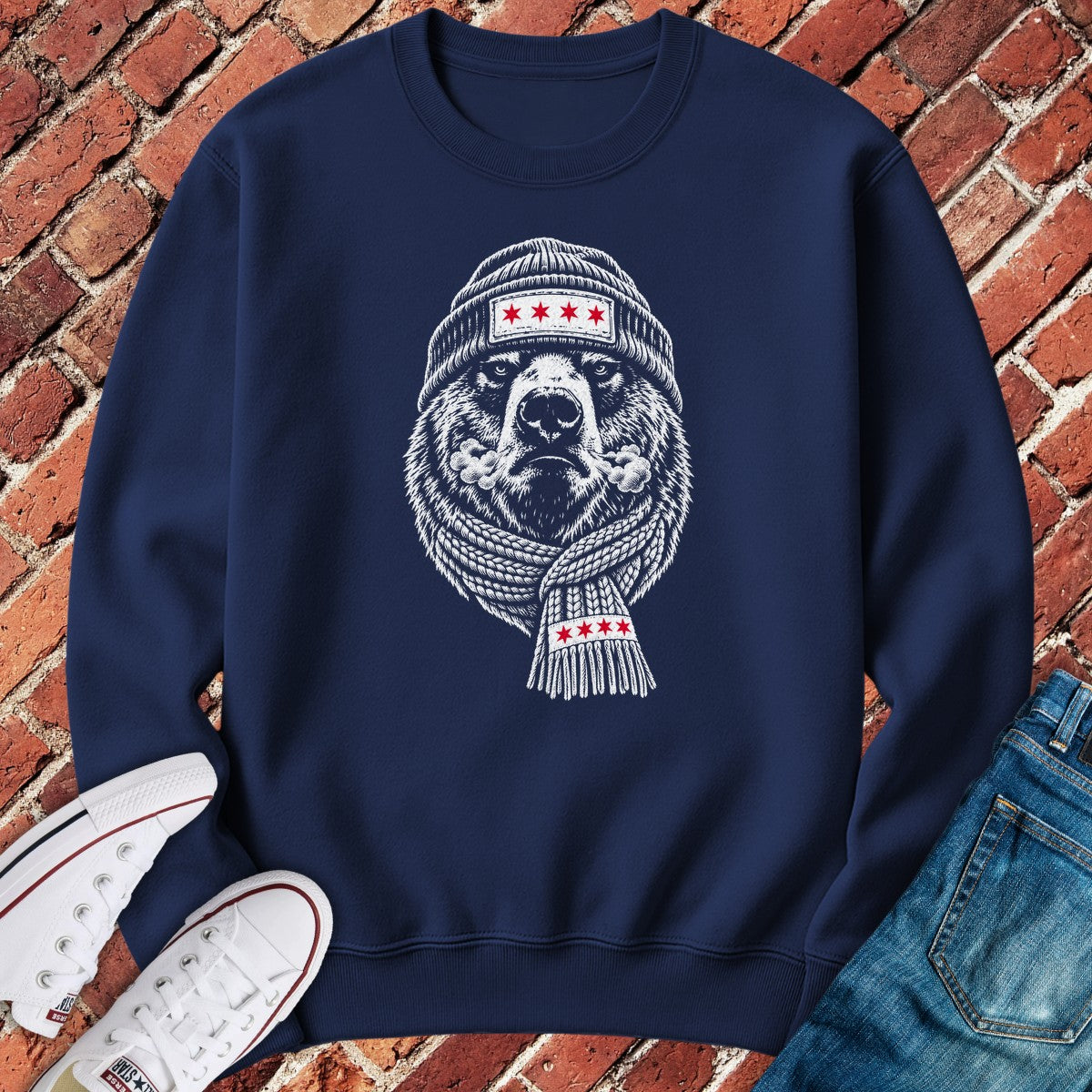 Windchill Bear Crewneck - Navy