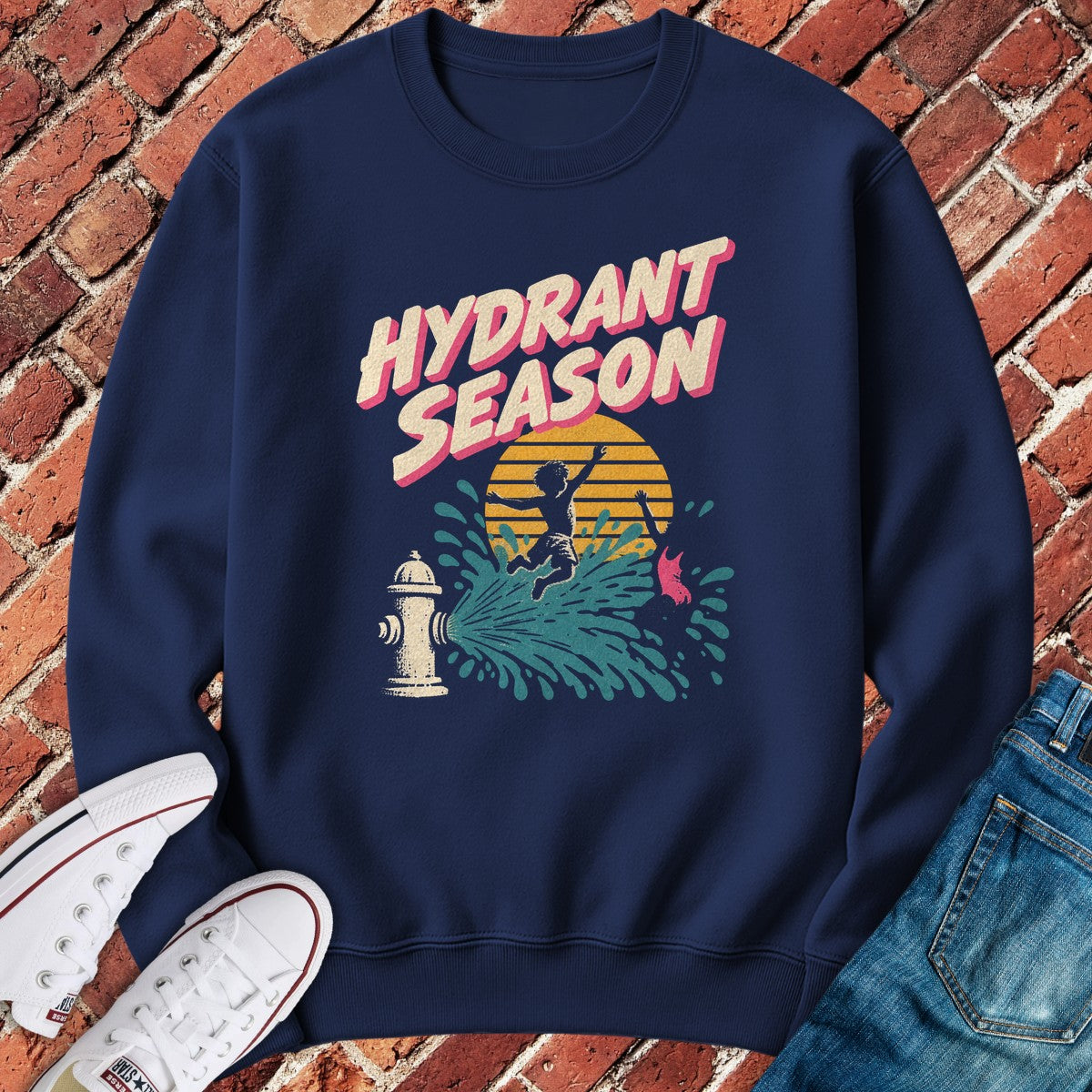 Hydrant Season Crewneck - Navy
