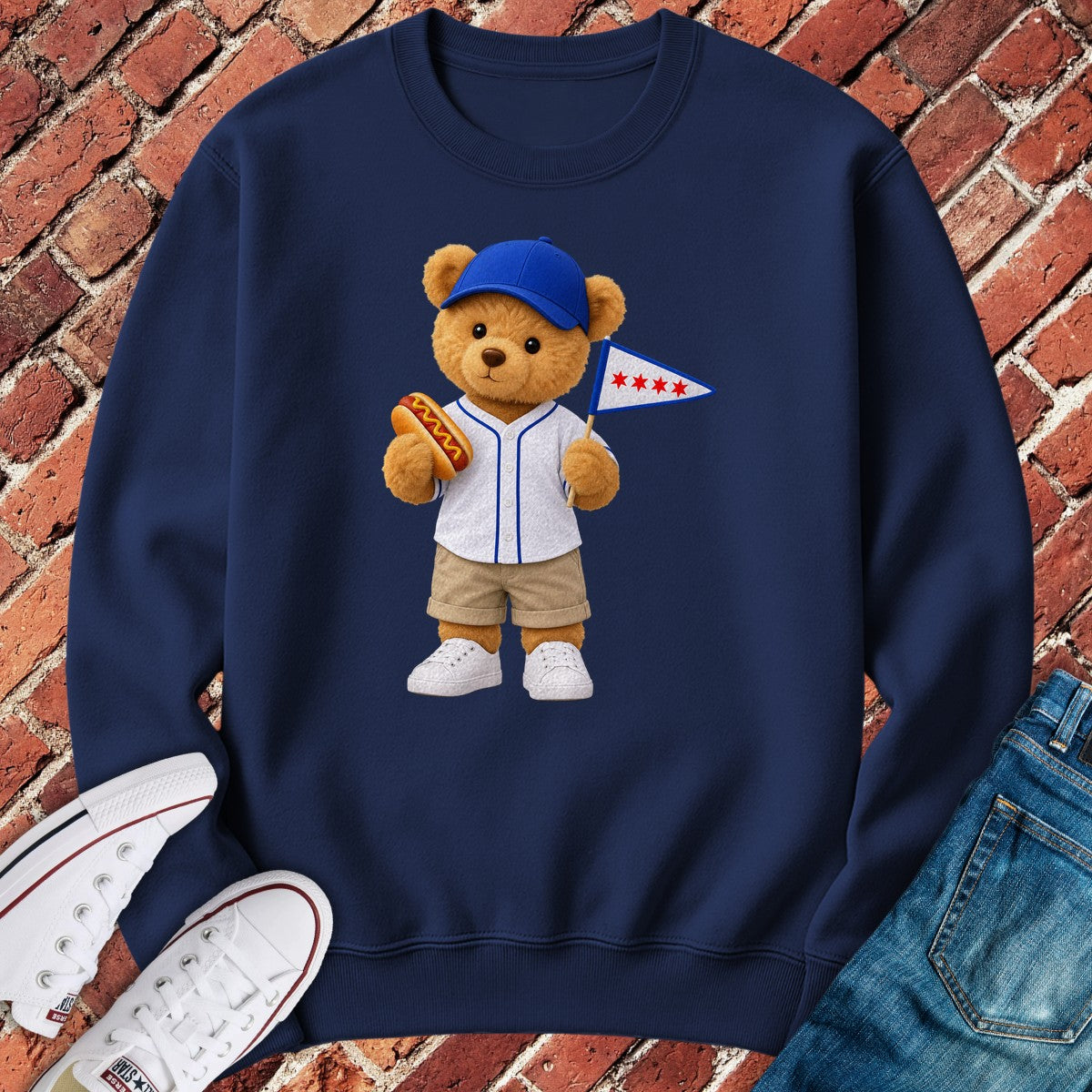Ballpark Teddy Crewneck - Navy