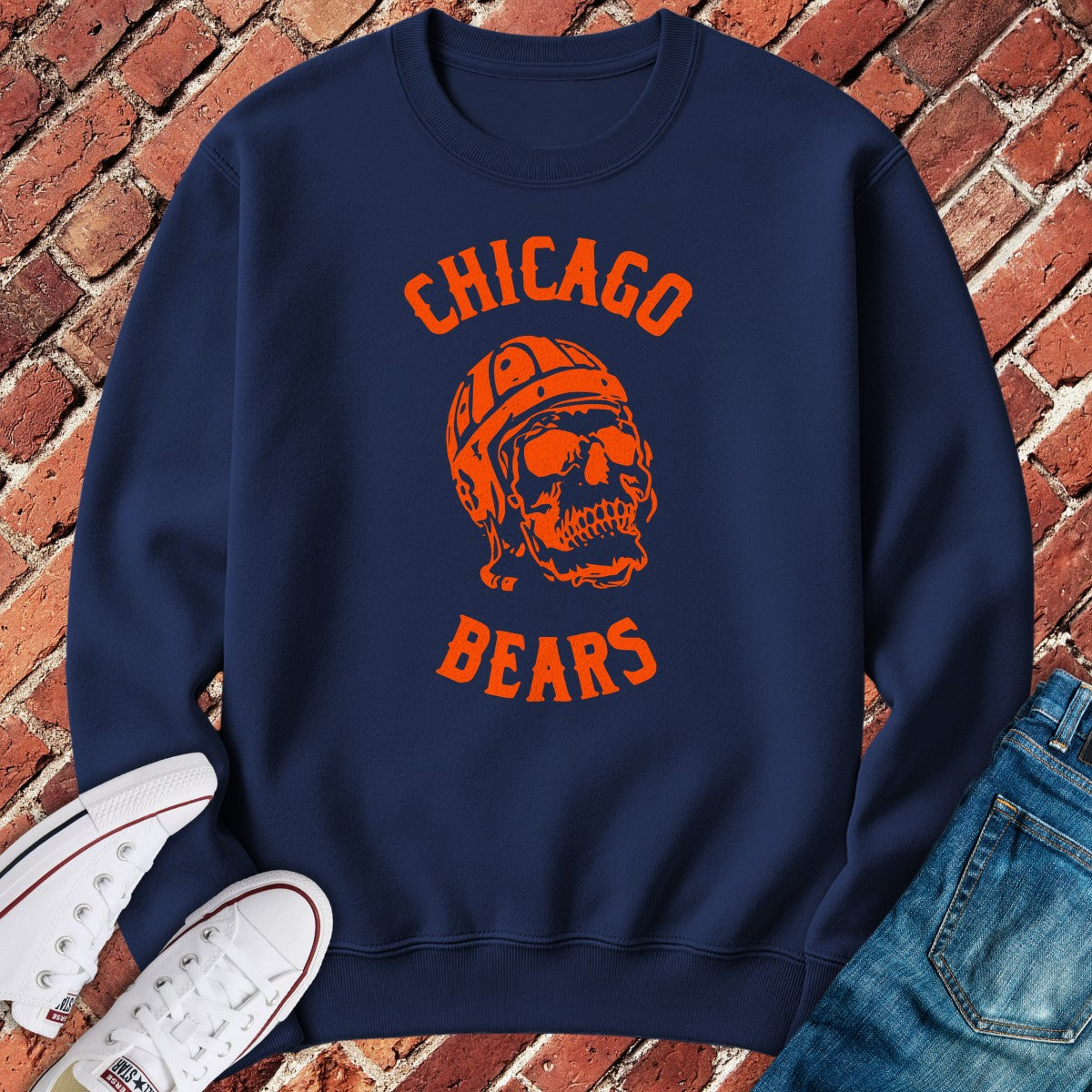 Skull Bears Fan Crewneck - Navy