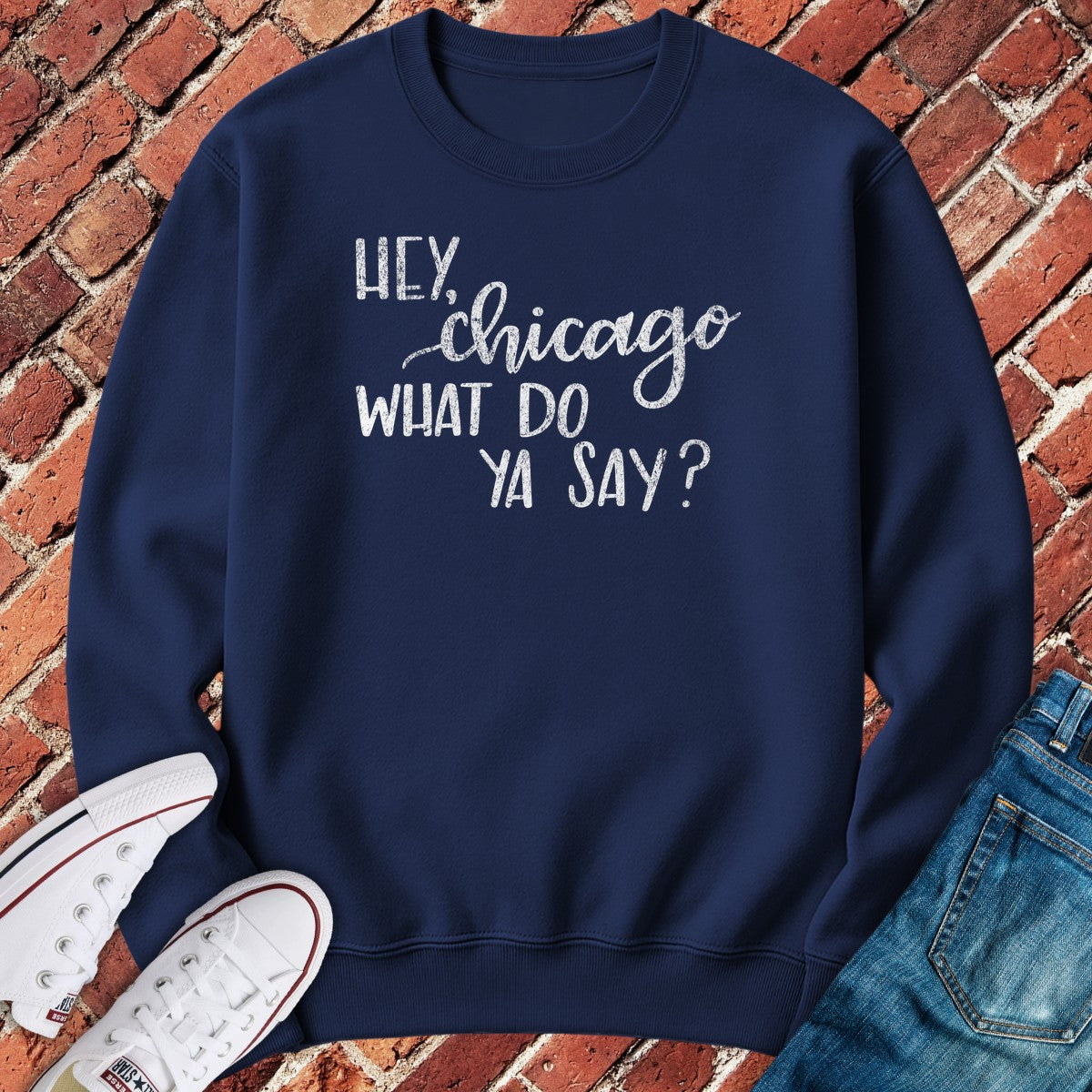 Hey Chicago Crewneck - Navy