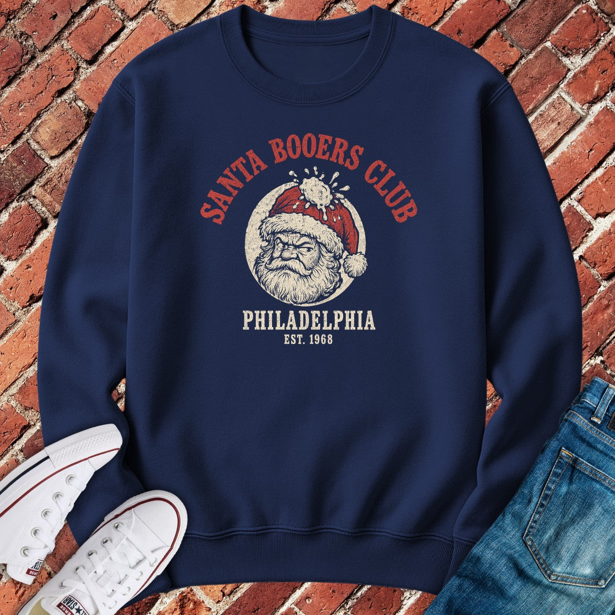 Santa Booers Crewneck - Navy