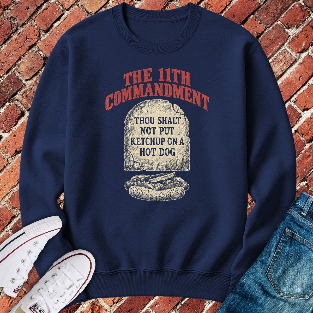 Eleventh Commandment Crewneck - Navy