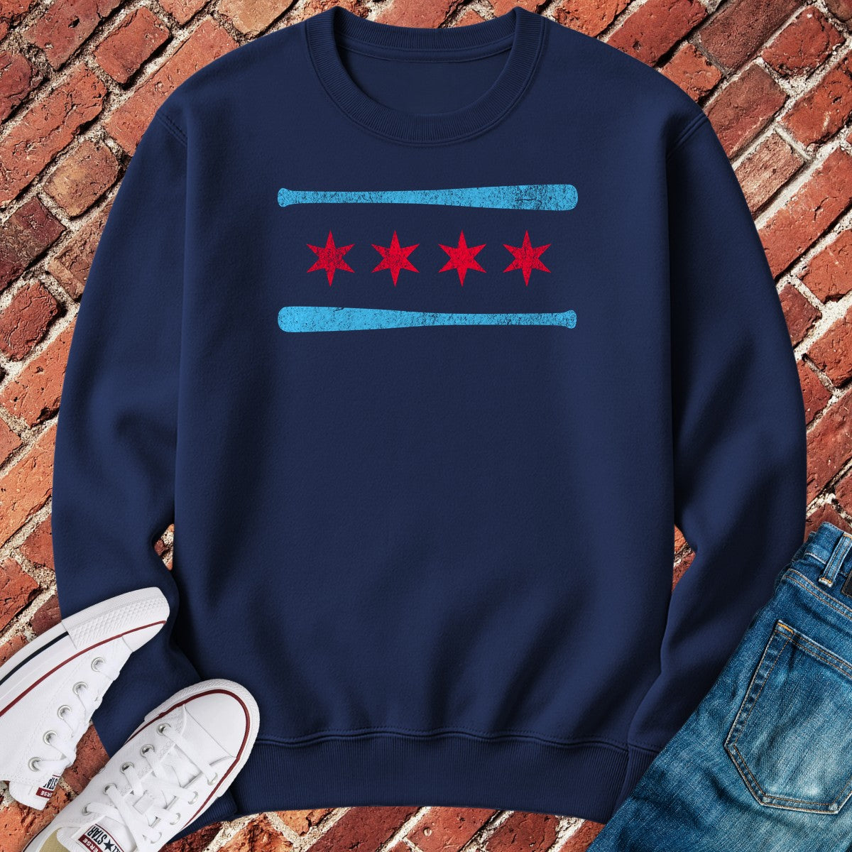 Chicago Stars Bat Crewneck - Navy