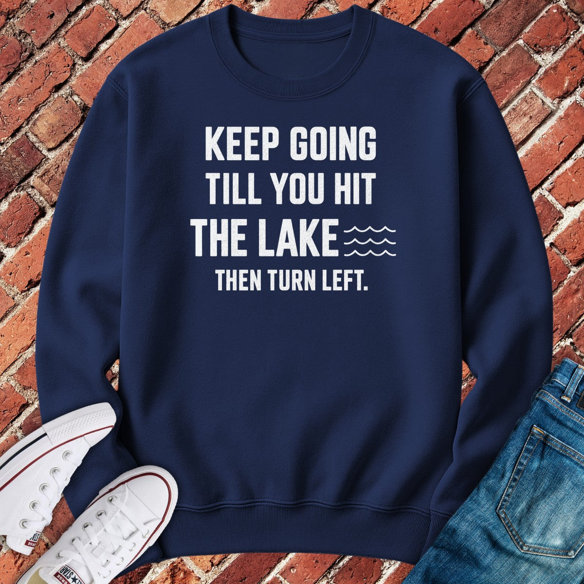 Turn Left Crewneck - Navy