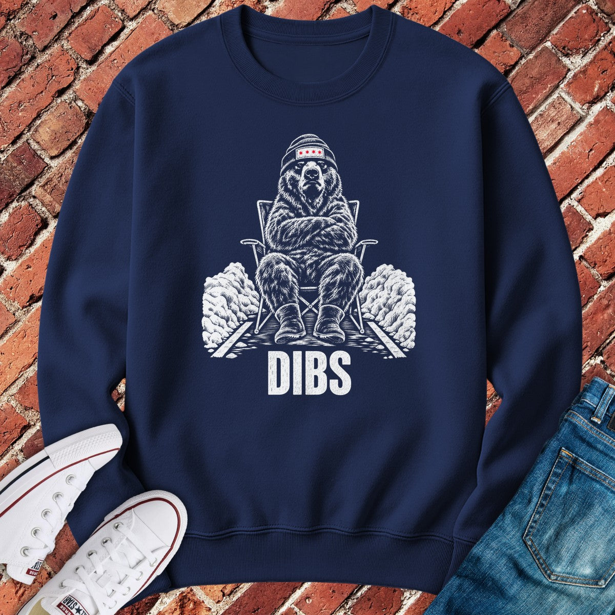 Dibs Bear Crewneck - Navy