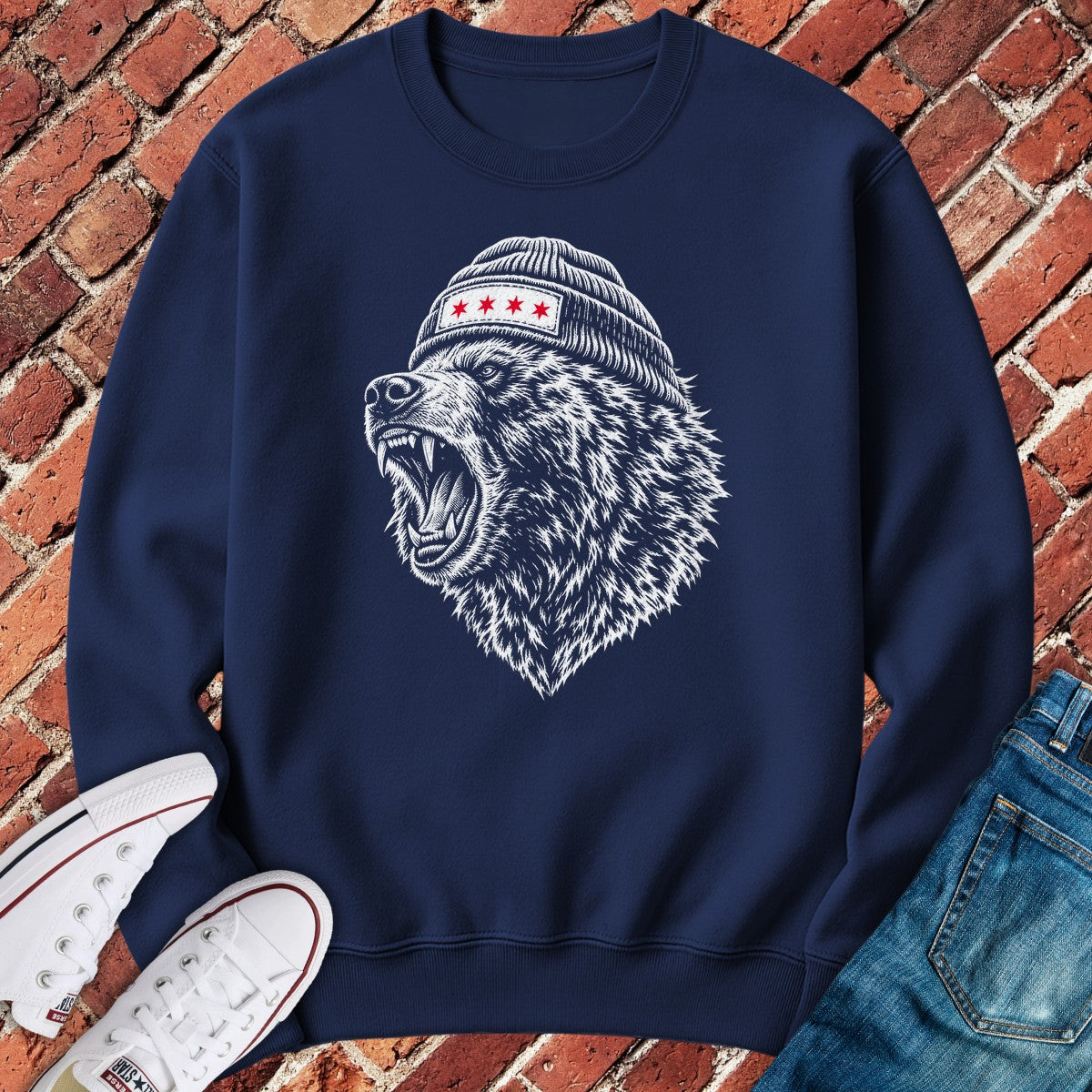 Bear Roar Crewneck - Navy