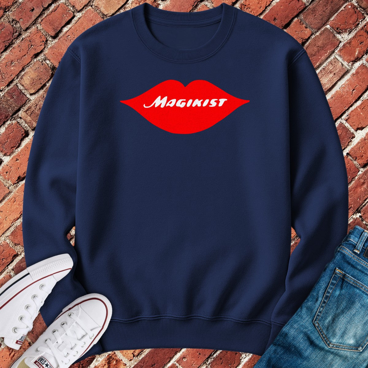 Magikist Lips Crewneck - Navy