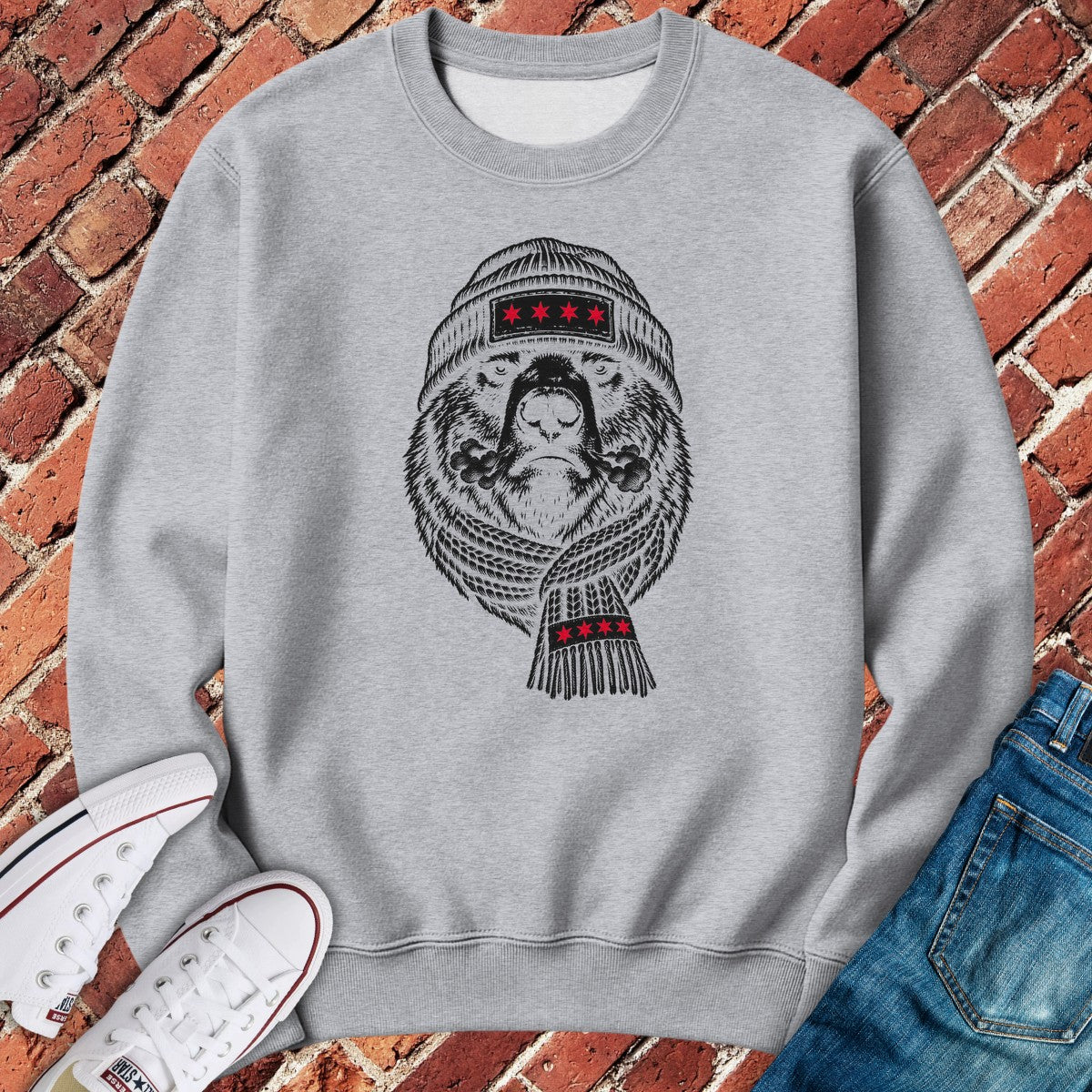 Windchill Bear Crewneck - Sport Grey