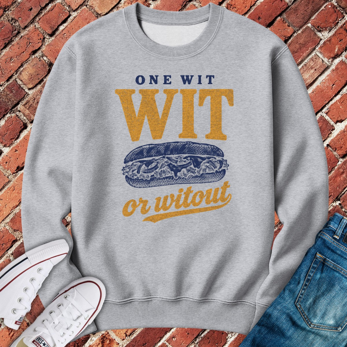 Cheesesteak Wit Crewneck - Sport Grey