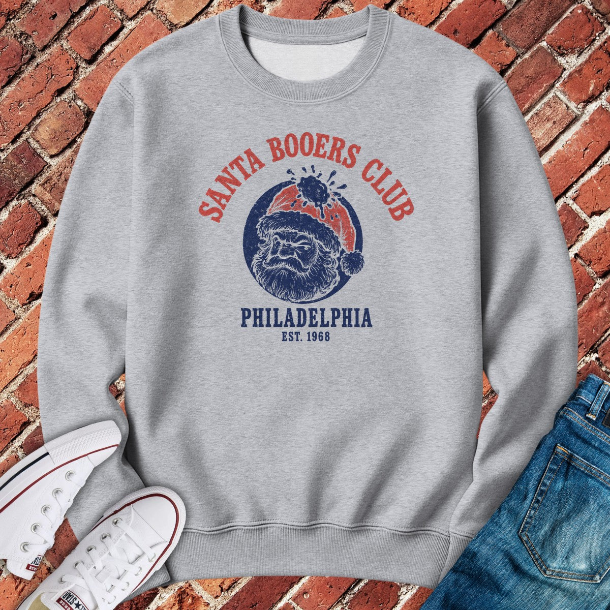 Santa Booers Crewneck - Sport Grey