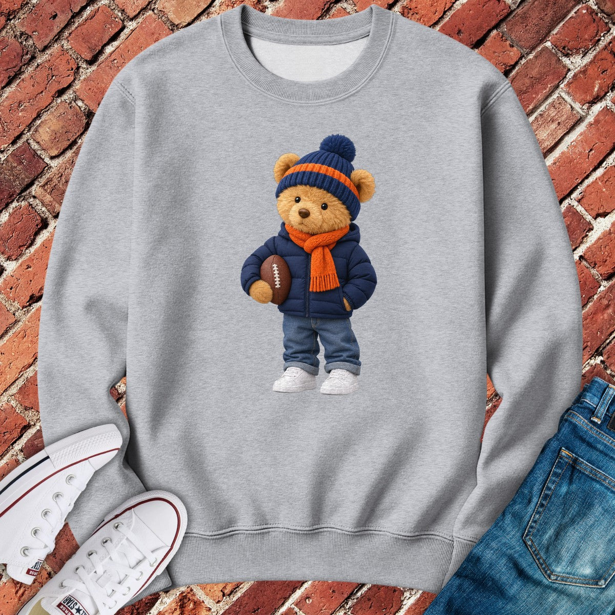 Football Teddy Crewneck - Sport Grey