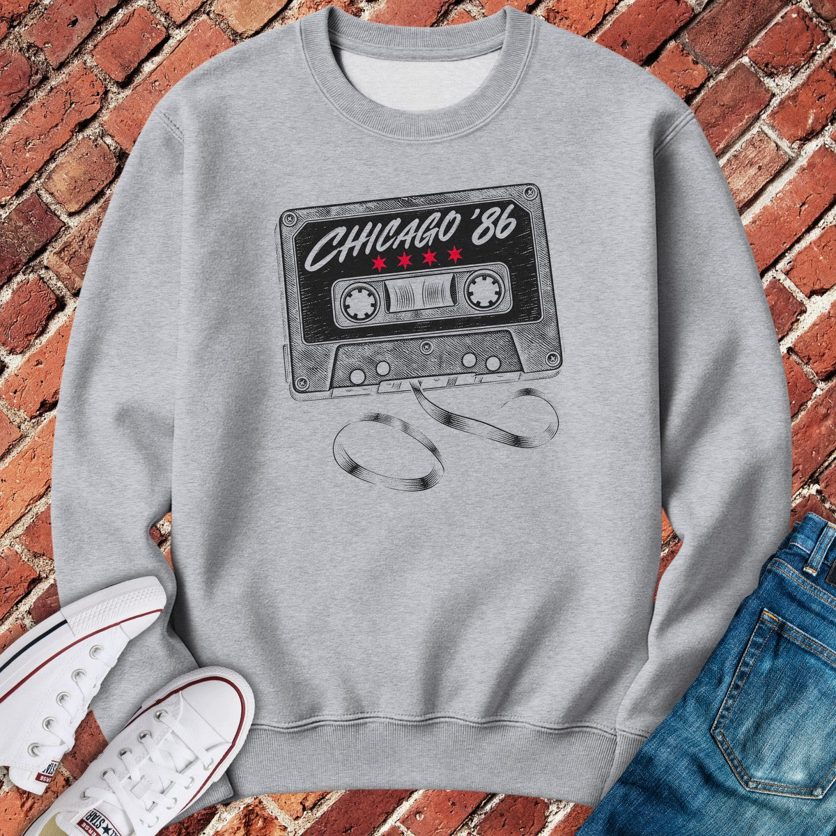 Chicago Mixtape Crewneck - Sport Grey