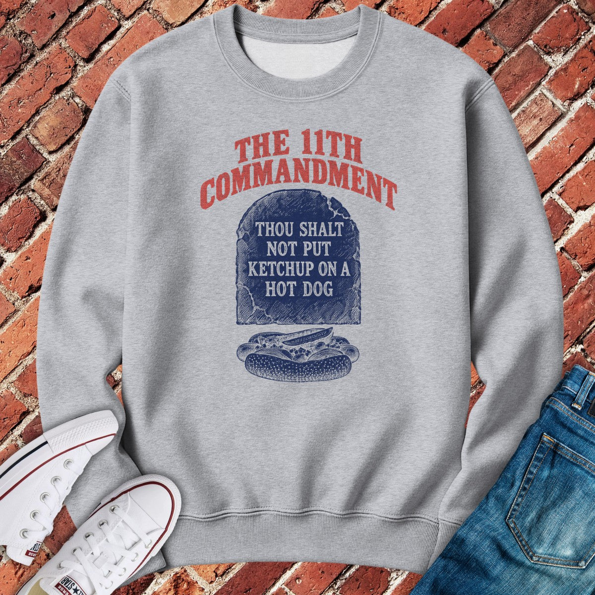 Eleventh Commandment Crewneck - Sport Grey