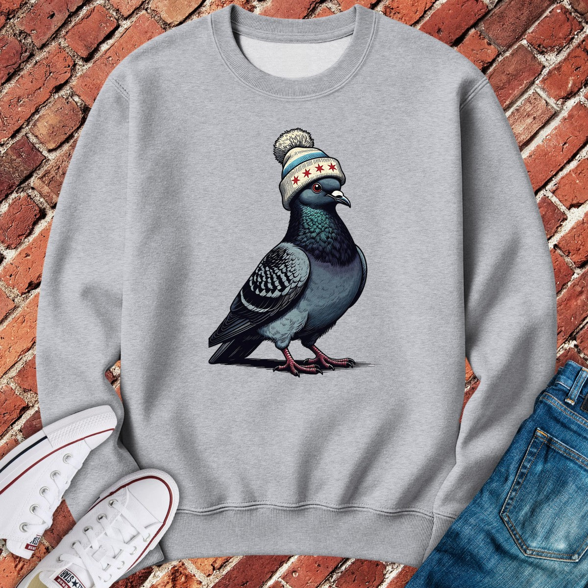 Beanie Pigeon Crewneck - Sport Grey