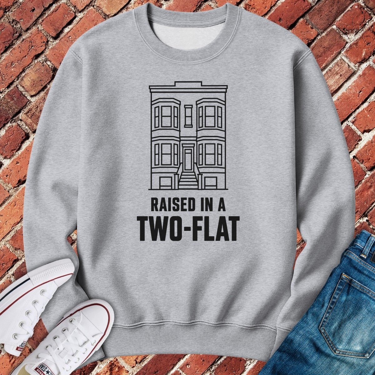 Two-Flat Kid Crewneck - Sport Grey
