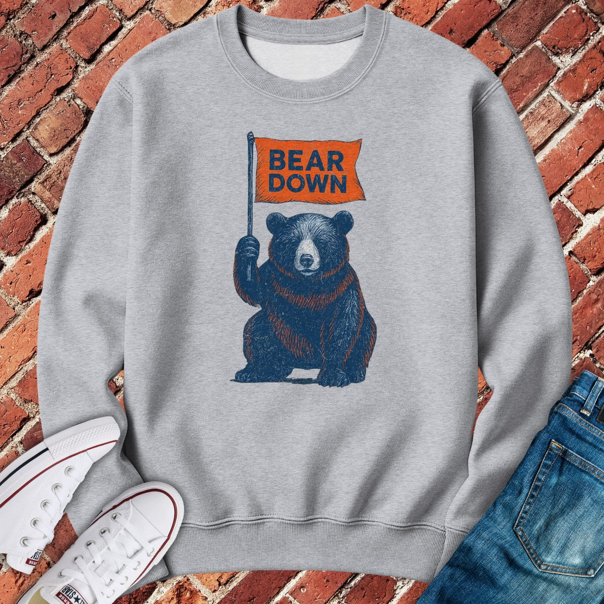 Bear Down Pride Crewneck - Sport Grey