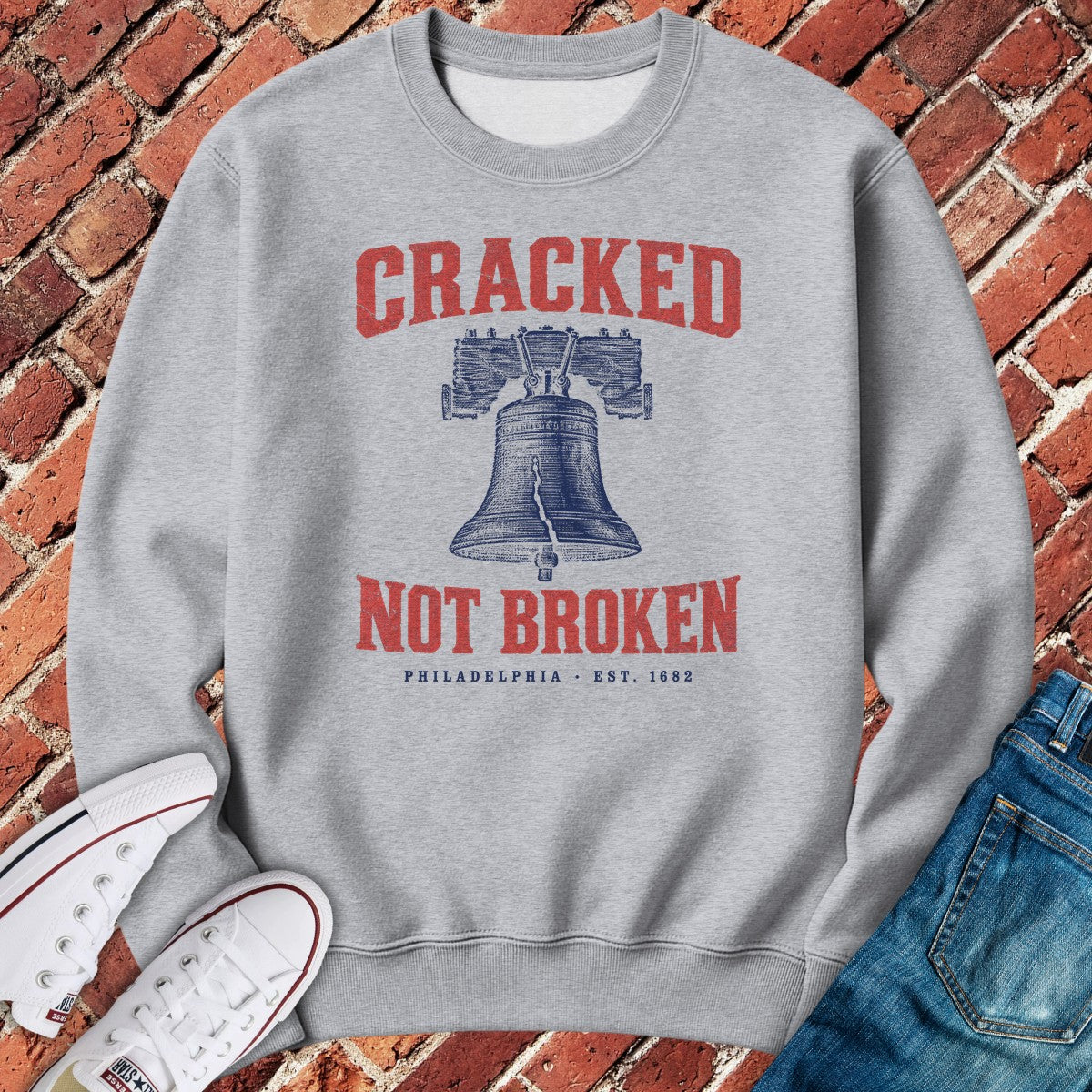 Cracked Bell Crewneck - Sport Grey