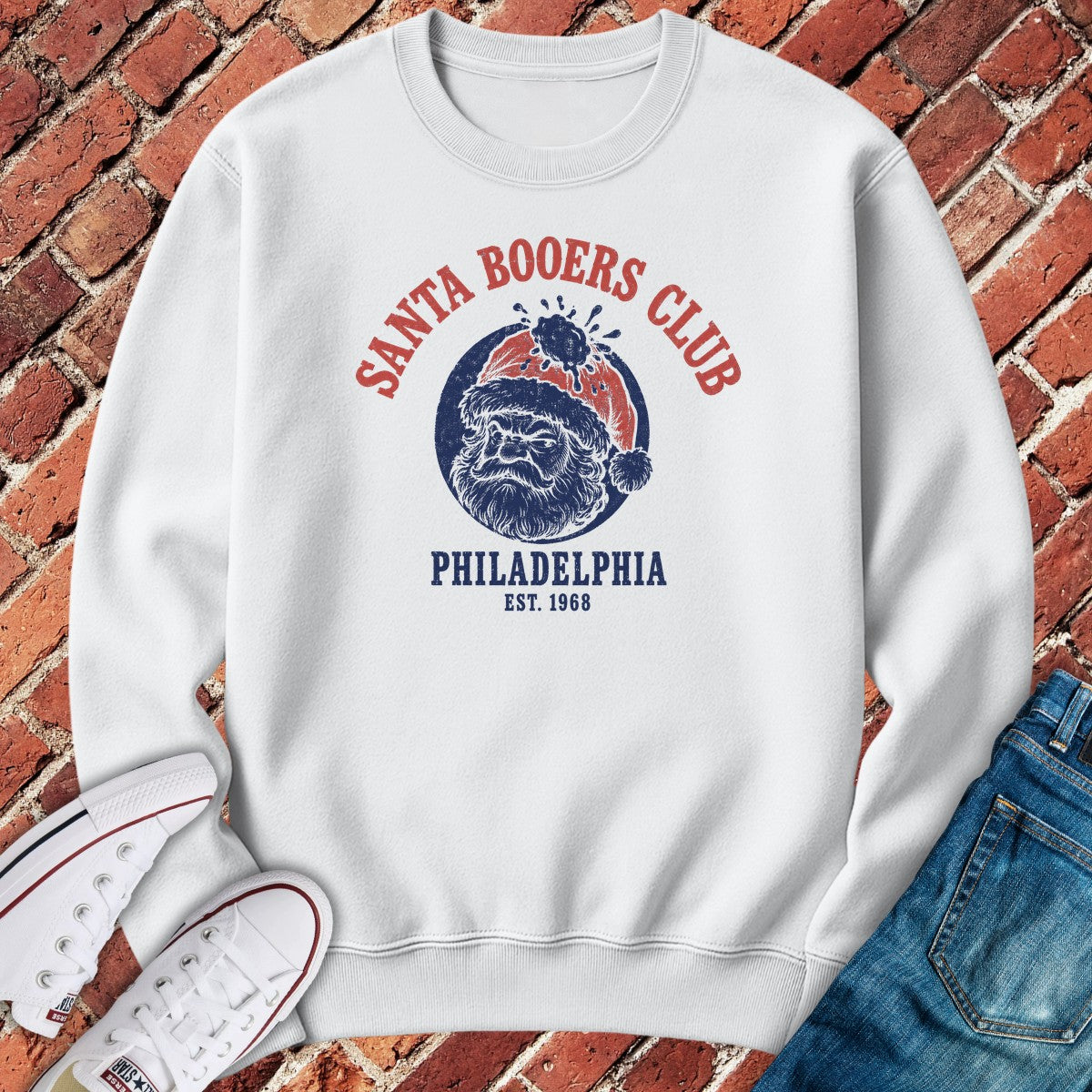 Santa Booers Crewneck - White