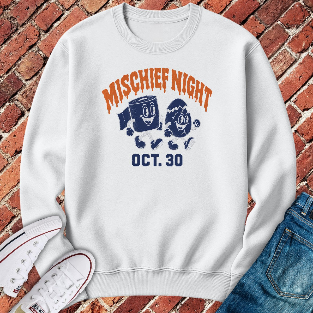 Mischief Night Crewneck - White