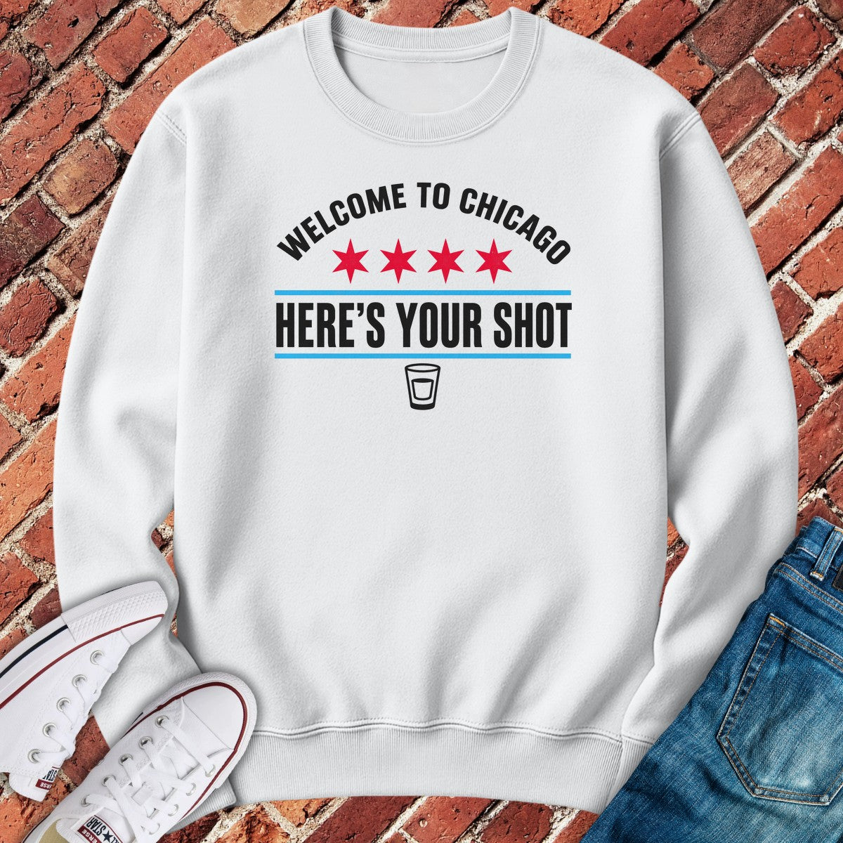 Welcome Shot Crewneck - White
