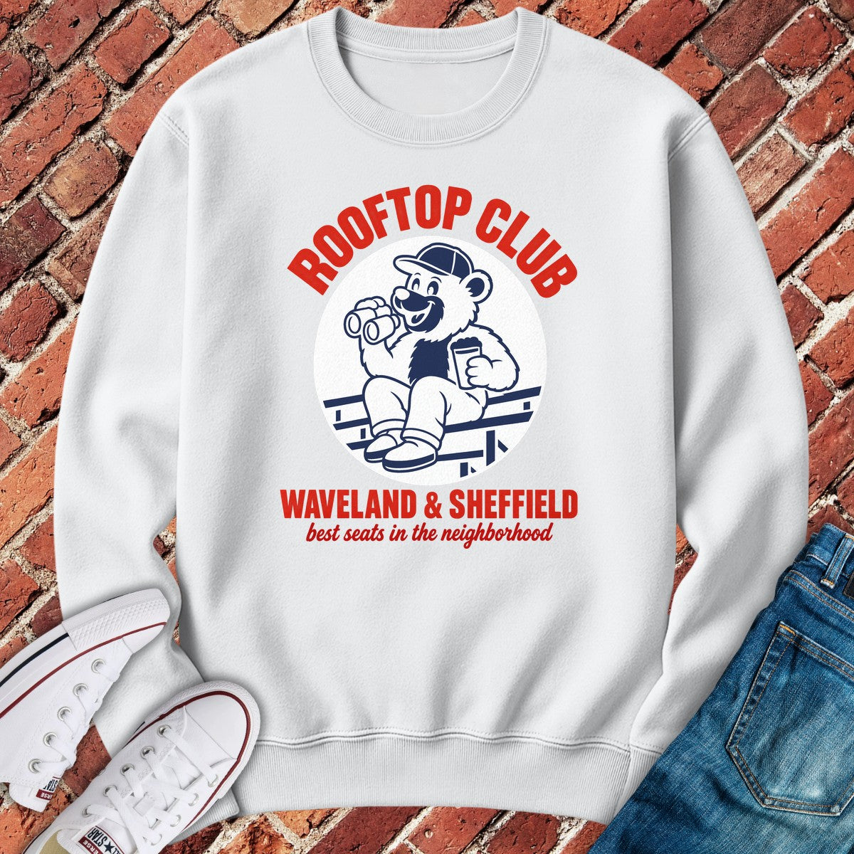Rooftop Club Crewneck - White