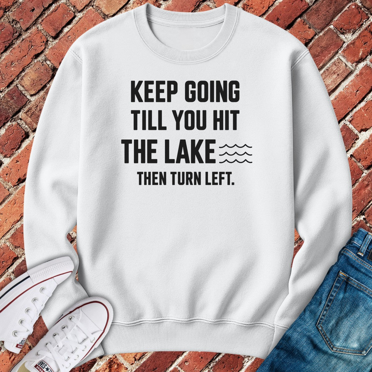 Turn Left Crewneck - White