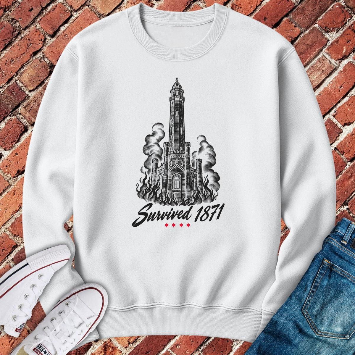 Survived 1871 Crewneck - White