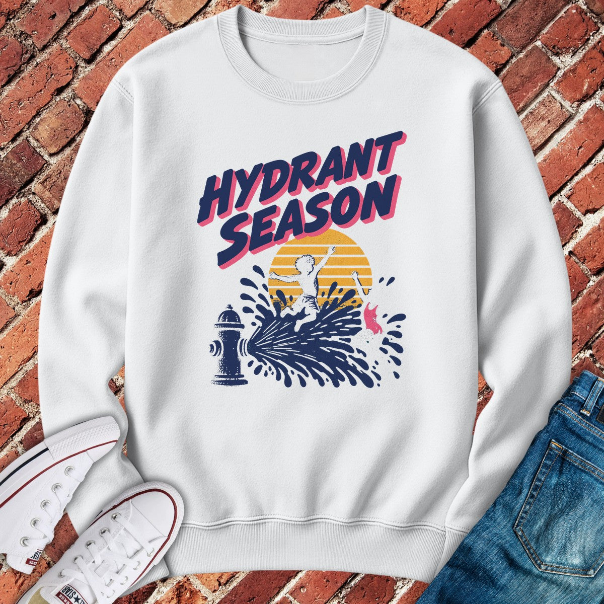 Hydrant Season Crewneck - White