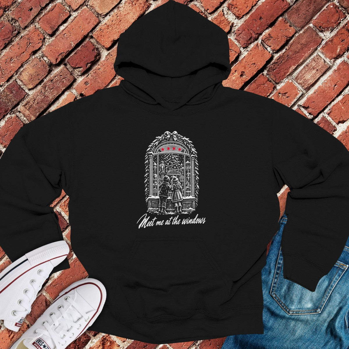 Holiday Windows Hoodie - Black